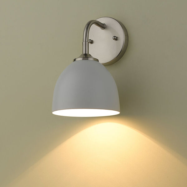 Zoey Pewter and Matte White One-Light Wall Sconce, image 4